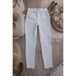 Madewell‎ Skinny Jeans White Raw Hem High Rise Size 25